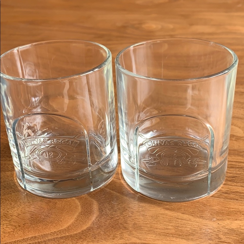 Pair of Chivas Regal low ball glasses